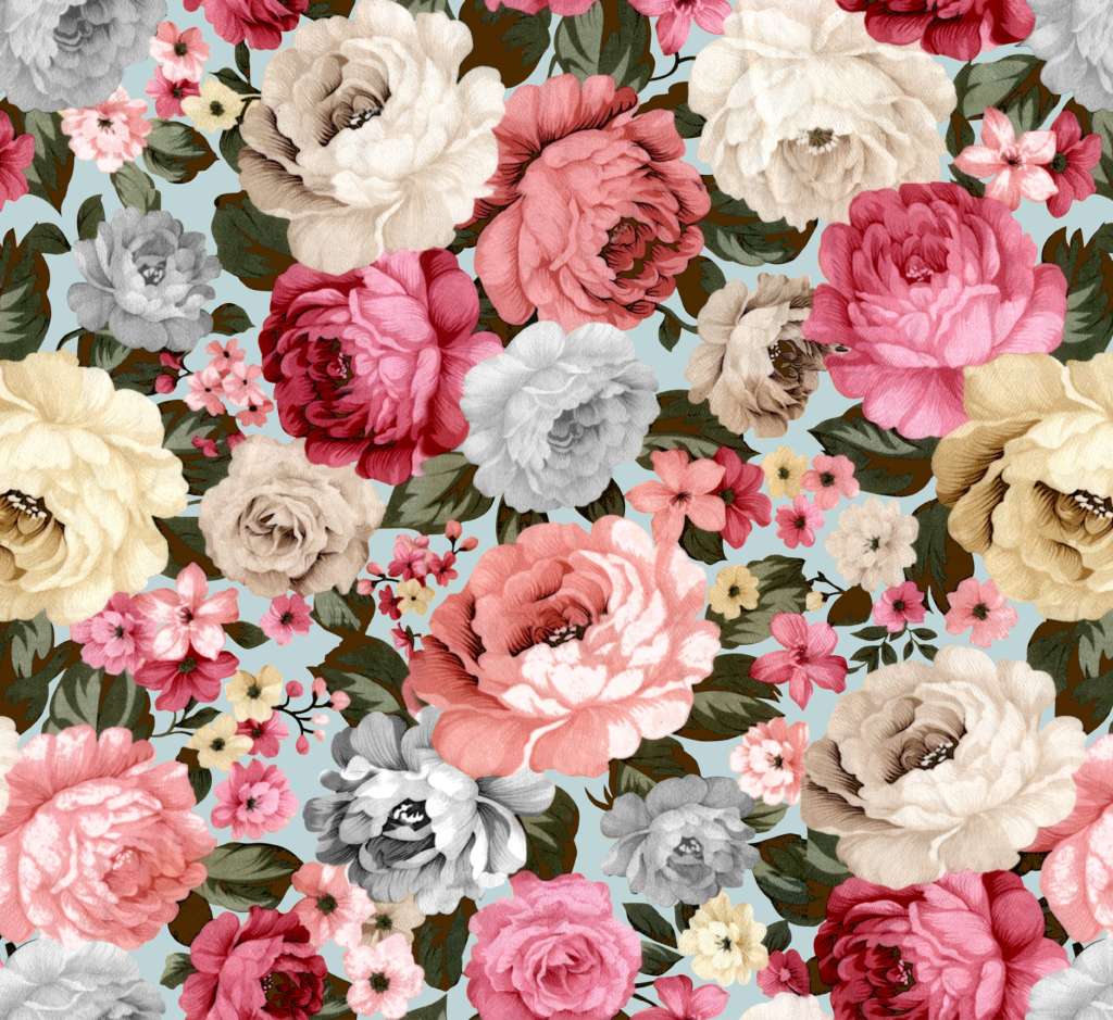 Rose Flower Print Curtain Fabric | Curtains & Fabx