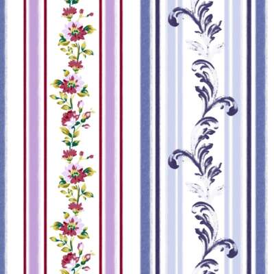 striped floral curtain Fabric