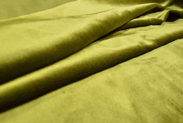Green velvet curtain fabric
