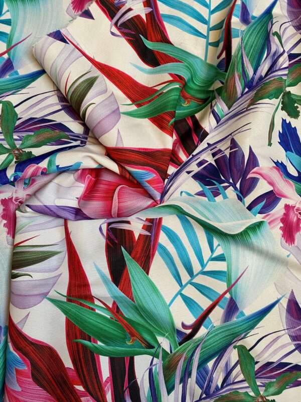 Tropical Palm Leaf Print Fabric