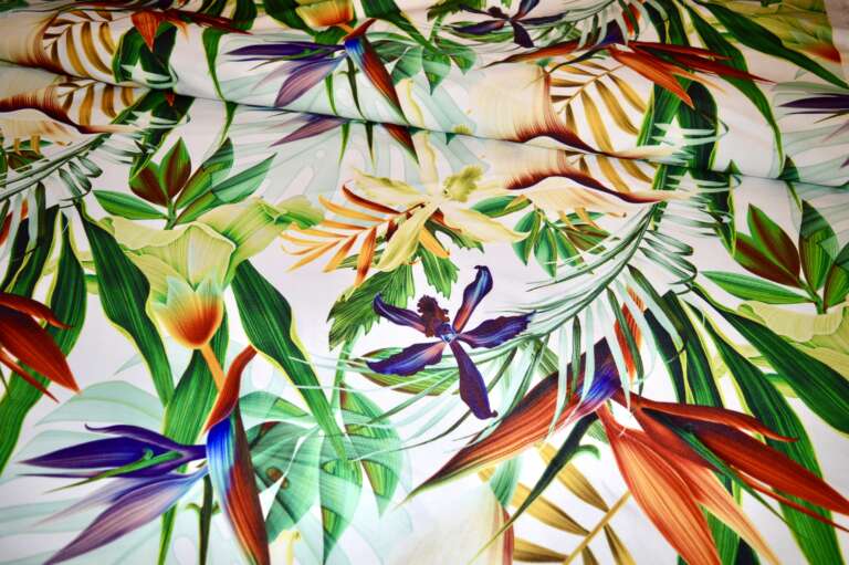 Foliage Tropical Print Curtain Fabric | Curtains & Fabx