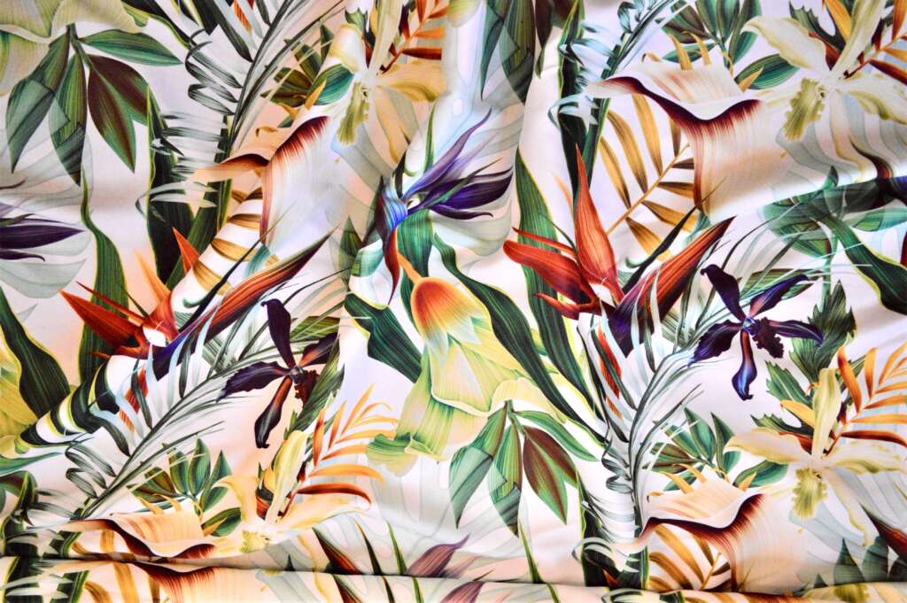 Foliage Tropical Print Curtain Fabric | Curtains & Fabx