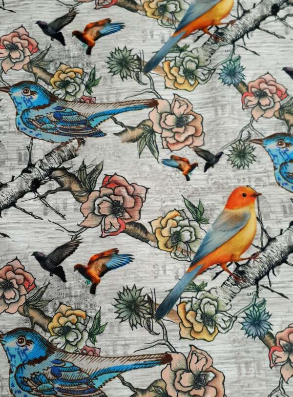 Bird Print Curtain Fabric