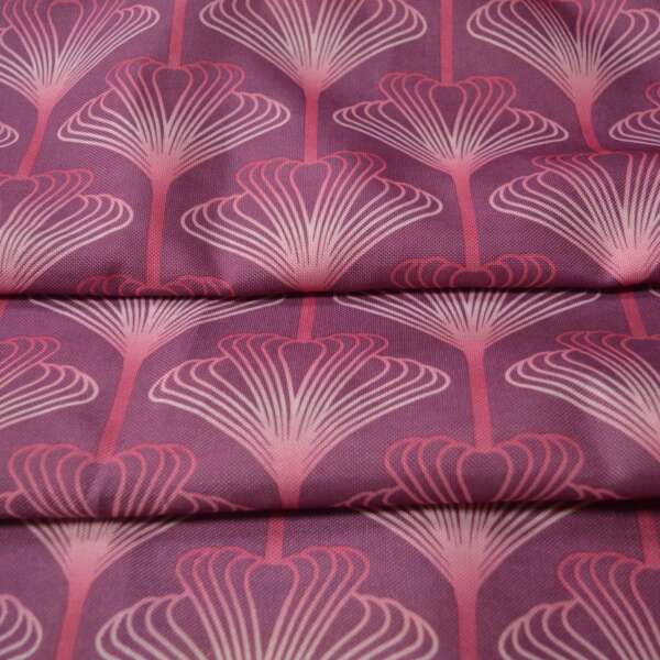 Purple art deco curtain fabric