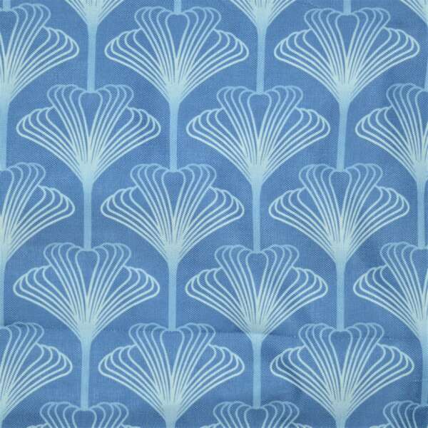 Blue art deco curtain fabric