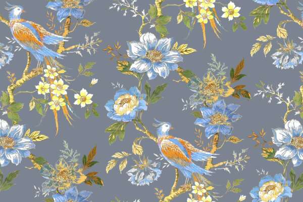 Pheasant curtain fabric